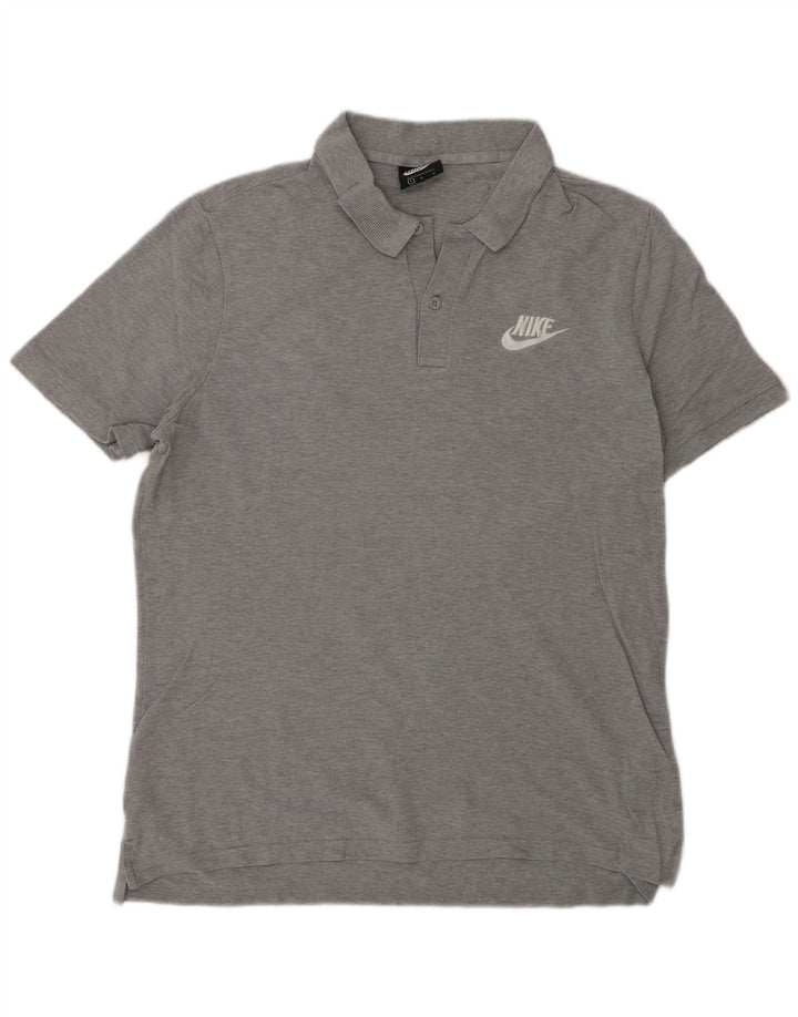Мужская рубашка-поло Nike, большая серая хлопковая рубашка в крапинку