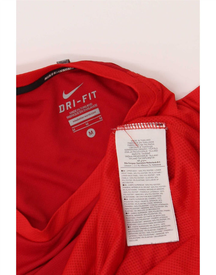 Мужская футболка Nike Dri Fit Верх среднего красного цвета из полиэстера с цветными блоками