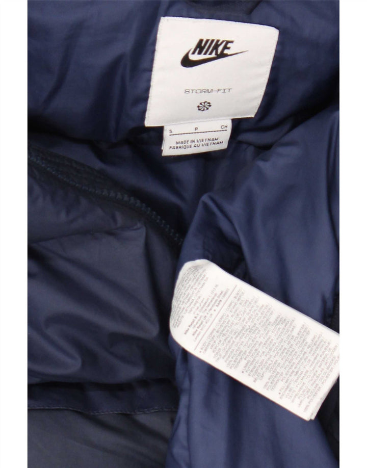 Мужская утепленная куртка Nike Storm-Fit с капюшоном UK 36, маленькая, темно-синяя, полиэстер