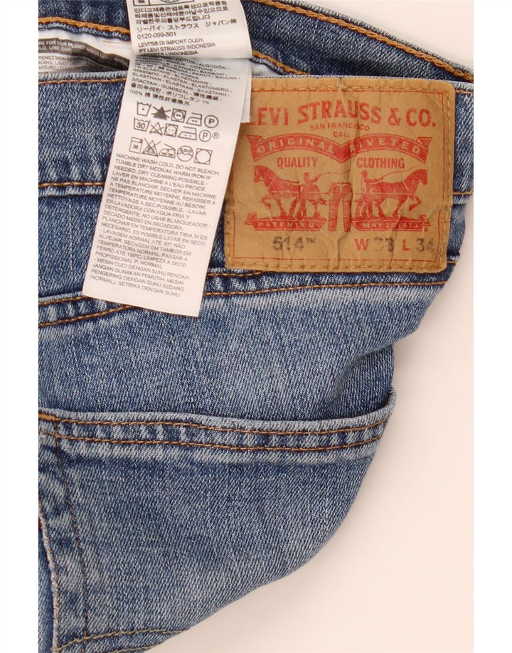Мужские прямые джинсы LEVI'S 514 W38 L34 синие, хлопок