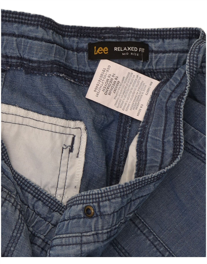 Женские шорты-бермуды свободного покроя Lee со средней посадкой, Великобритания, 16, 2XL, W38, синий хлопок