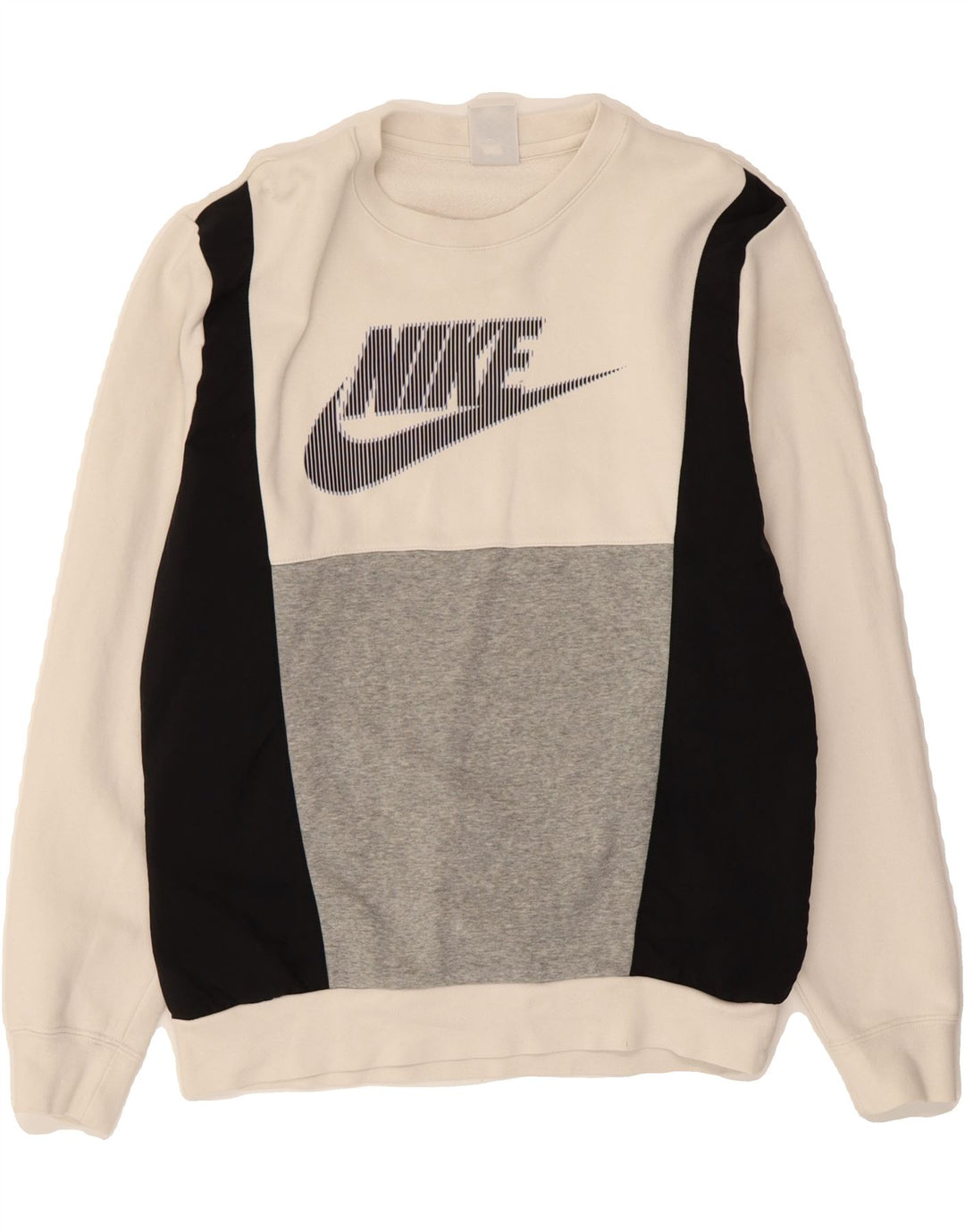 Мужской свитшот с графическим рисунком NIKE, маленький белый хлопковый джемпер с цветными блоками