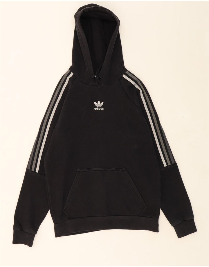 ADIDAS Mens Hoodie Jumper Small Black Cotton Vintage Adidas and Second-Hand Adidas from Messina Hembry 