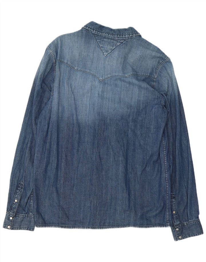 Мужская джинсовая рубашка Tommy Hilfiger XL, синяя, хлопок