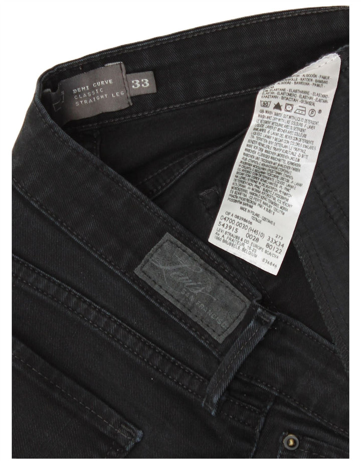 Женские прямые джинсы Levi's Demi Curve классического кроя W33 L30, черный хлопок