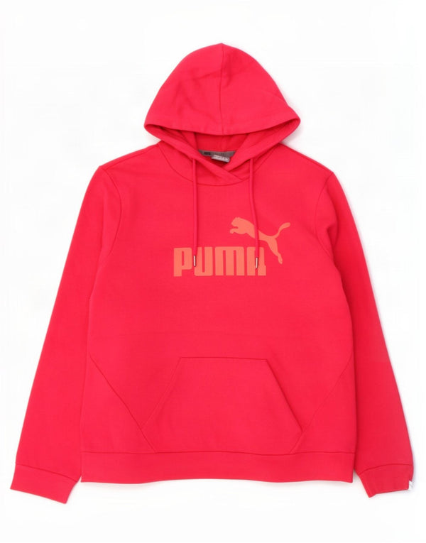 Женский джемпер с капюшоном Puma UK 14, хлопок среднего розового цвета