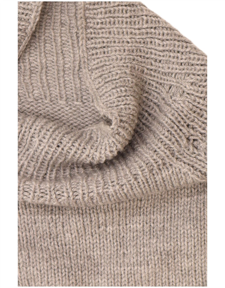 ВИНТАЖНЫЙ женский джемпер с высоким воротником, Великобритания 14, большой серый цвет