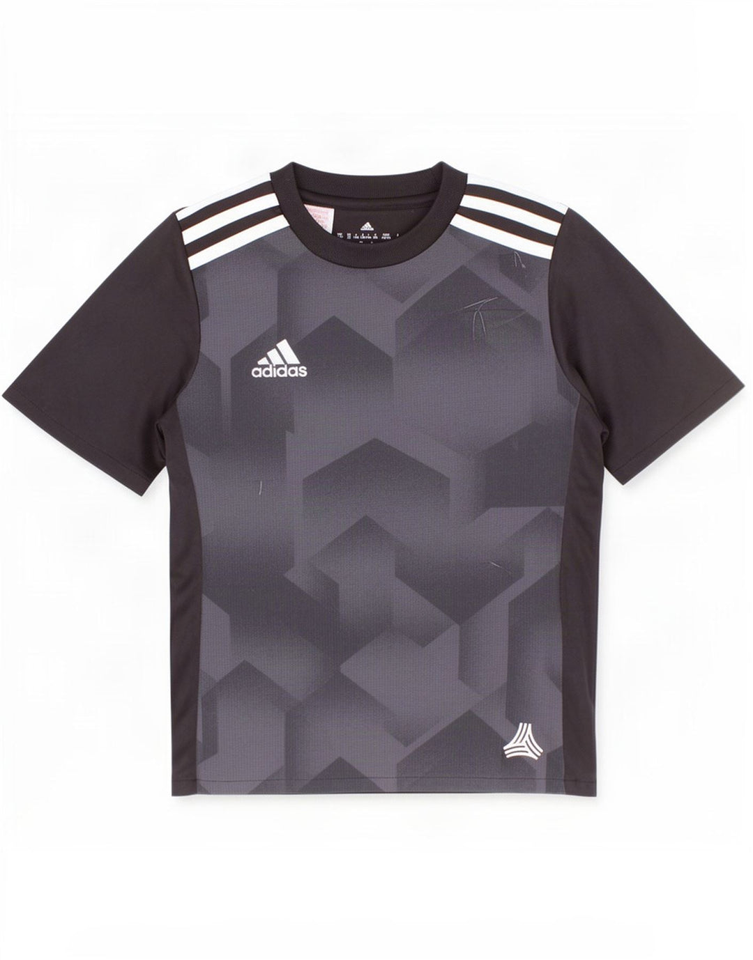 Футболка Adidas Climalite для мальчиков, топ 7-8 лет, черный полиэстер с геометрическим рисунком
