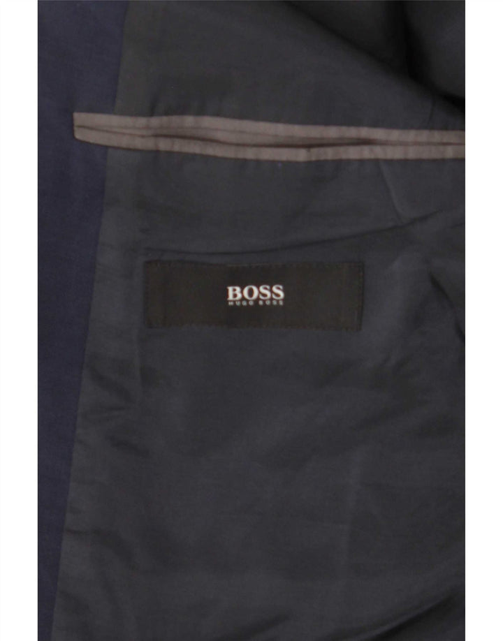 Мужской пиджак Hugo Boss с 2 пуговицами, цвет EU 46, маленький темно-синий, из натуральной шерсти