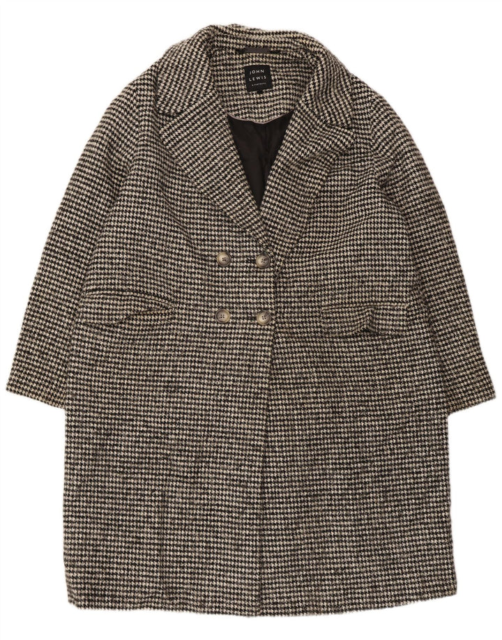 Женское двубортное пальто оверсайз John Lewis UK 18 XL, черное с узором «гусиные лапки»