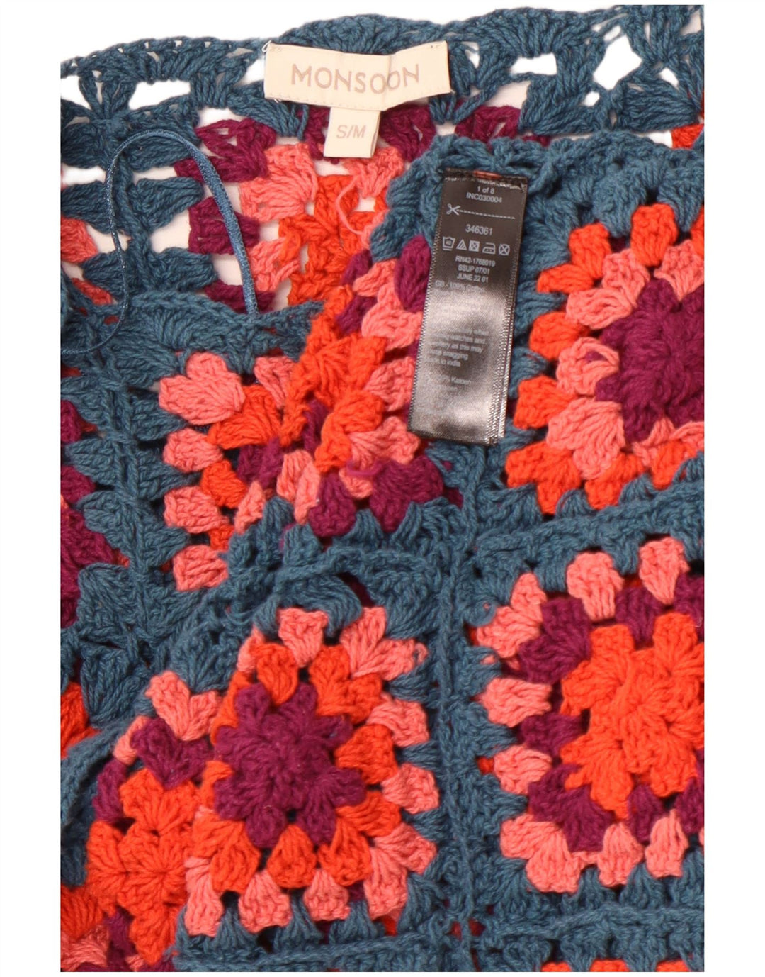 Женский джемпер с вырезом «лодочка» MONSONON, Великобритания, 10, маленький синий в клетку