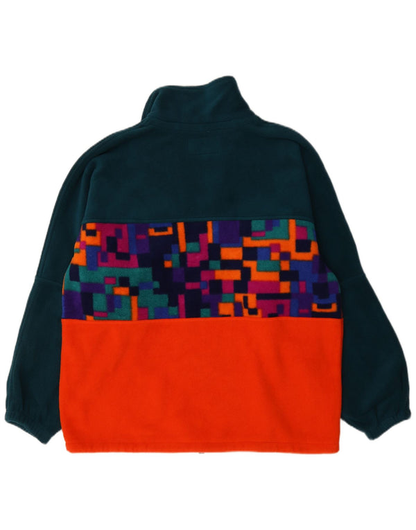 Мужской флисовый джемпер с воротником на молнии Polartec, большой зеленый полиэстер с геометрическим рисунком