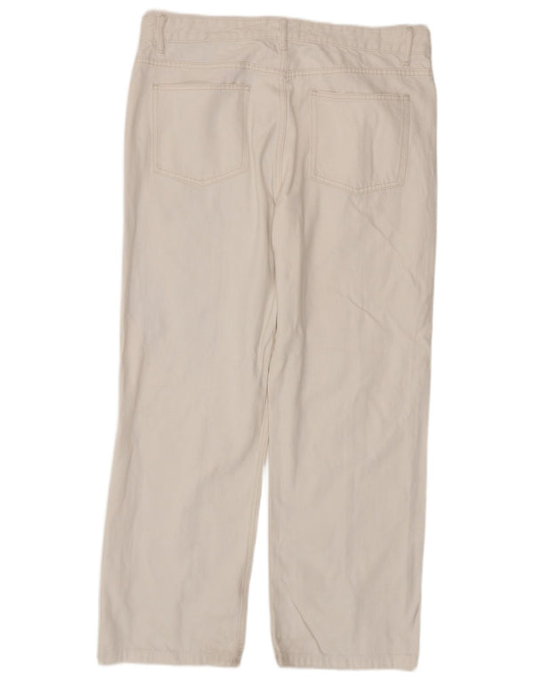 Женские прямые джинсы с высокой талией Zara EU 46 2XL W36 L29, белый хлопок