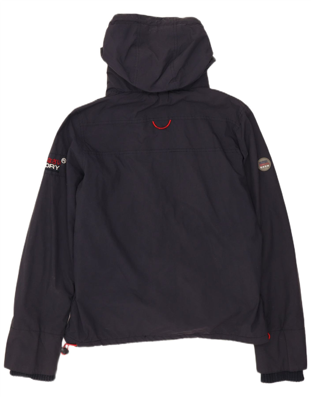 Женская ветровка с капюшоном Superdry UK 16, большой темно-синий нейлон