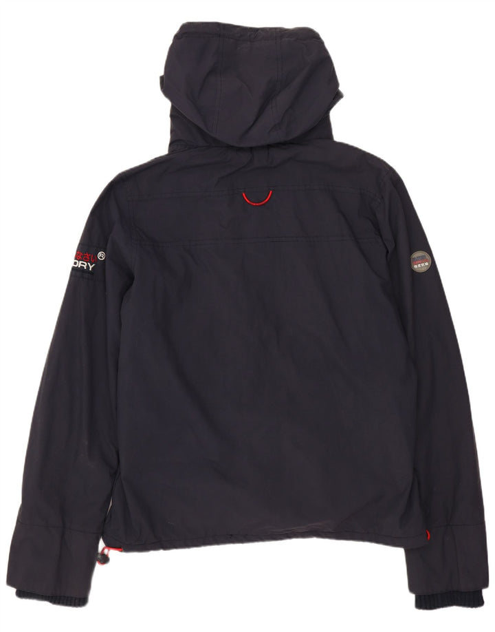 Женская ветровка с капюшоном Superdry UK 16, большой темно-синий нейлон