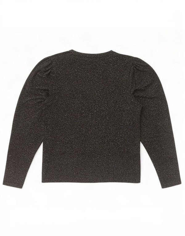 Женский топ с длинным рукавом Zara UK 12, средний черный