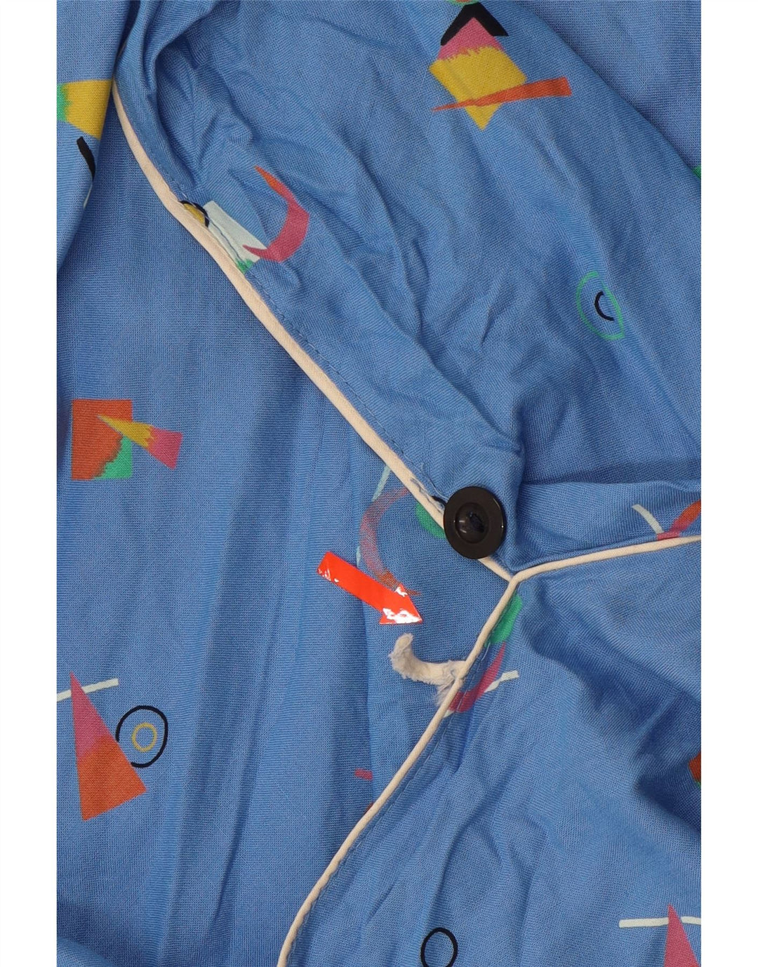 ВИНТАЖНАЯ женская юбка-трапеция с завышенной талией IT 42 Medium W24 Синяя с геометрическим рисунком