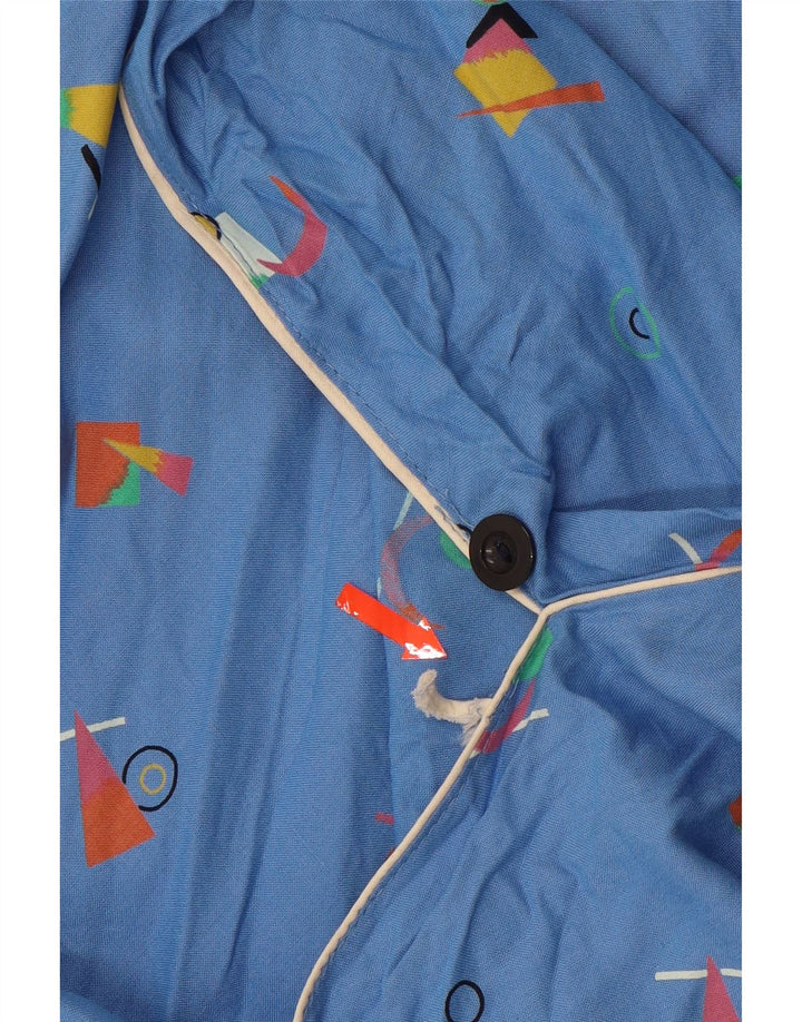 ВИНТАЖНАЯ женская юбка-трапеция с завышенной талией IT 42 Medium W24 Синяя с геометрическим рисунком