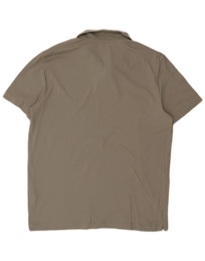 Мужская рубашка-поло Massimo Dutti XL, цвет хаки, хлопок