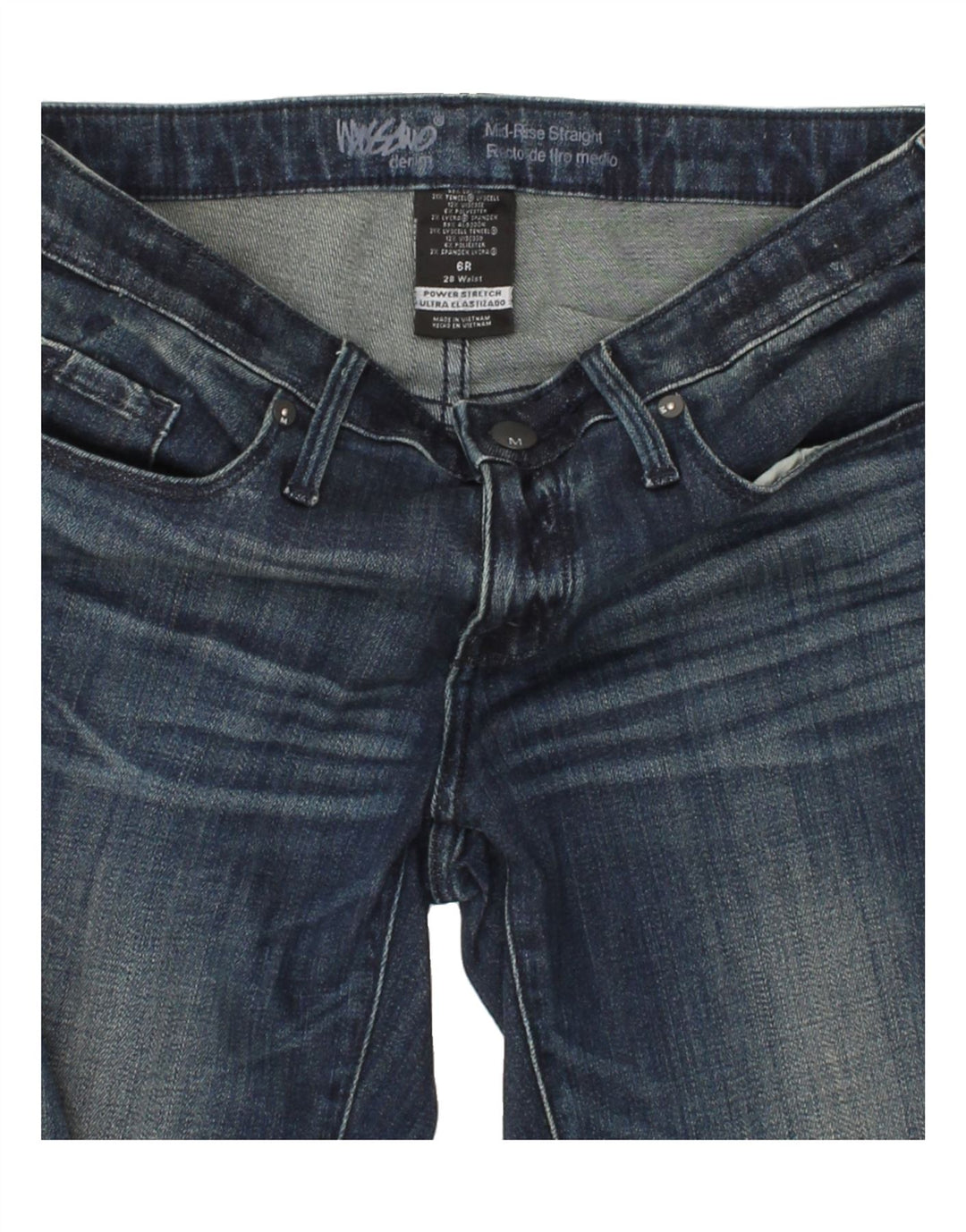 MOSSIMO Womens Mid Rise Straight Jeans US 6 Medium W28 L29 Navy Blue Vintage Mossimo and Second-Hand Mossimo from Messina Hembry 
