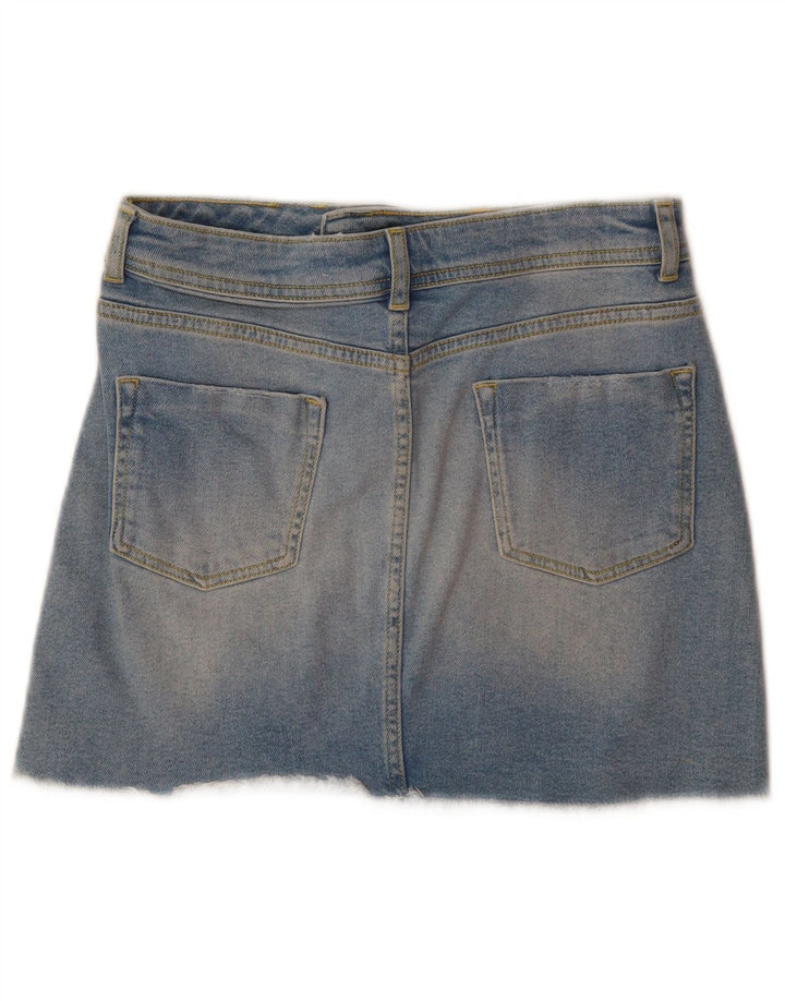 ZARA Womens Denim Skirt XS W26  Blue Striped