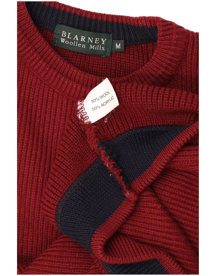Мужской джемпер с круглым вырезом Blarney, средний бордовый шерстяной свитер