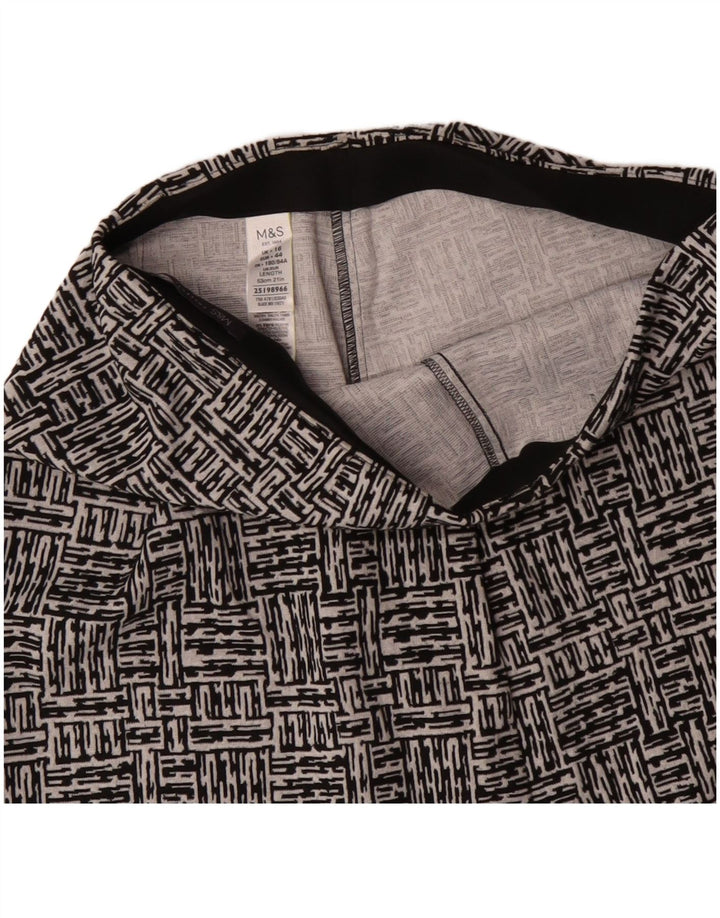 Женская юбка-трапеция Marks & Spencer UK 16, большая W34, черная с геометрическим рисунком