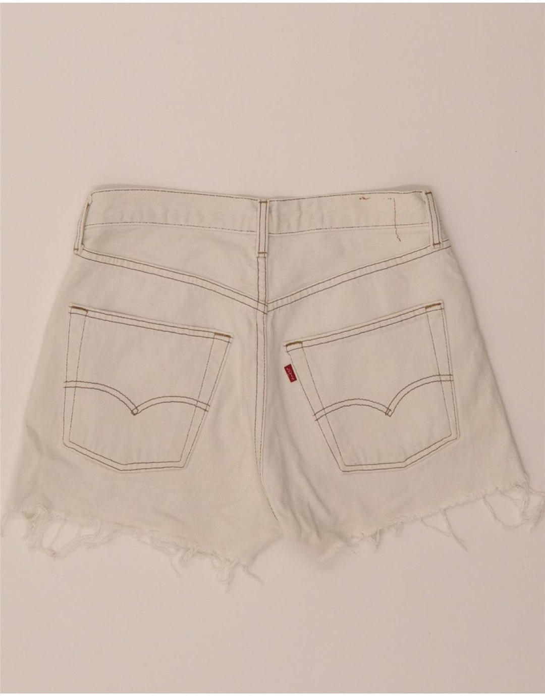 LEVI'S Womens Denim Shorts W28 Medium White Vintage Levi's and Second-Hand Levi's from Messina Hembry 