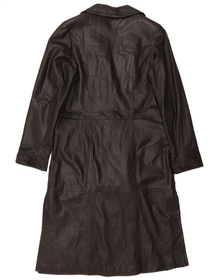 Винтажное женское кожаное пальто IT 50 XL Коричневое кожаное