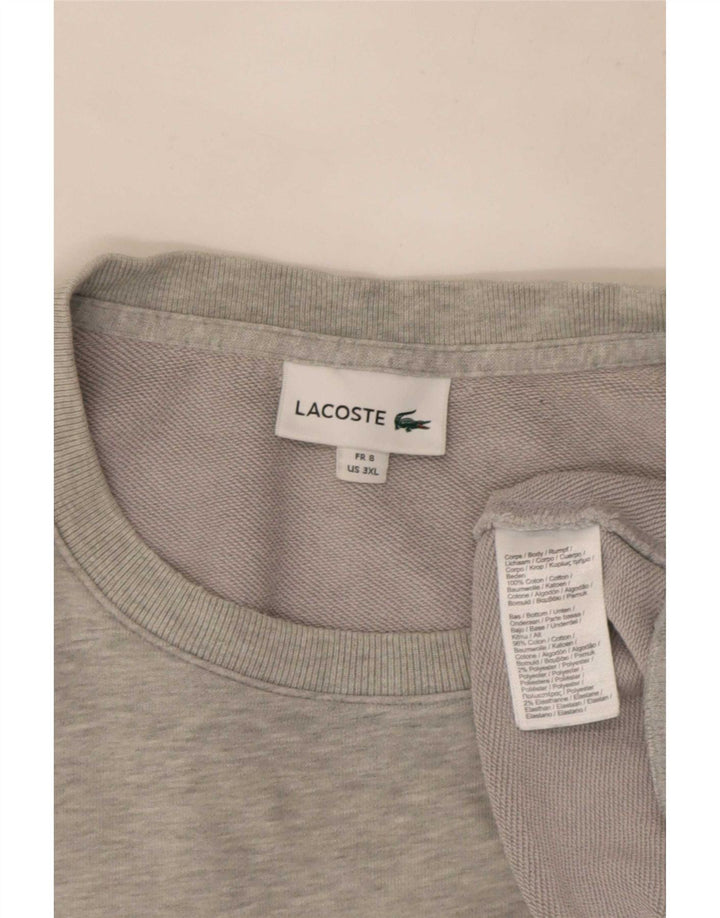 Мужской свитер Lacoste, размер 8, 3XL, серый хлопок с крапинками