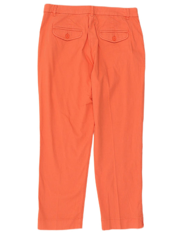 Benetton Womens Cropped Trousers UK 12 Medium W30 L25 Pink Cotton