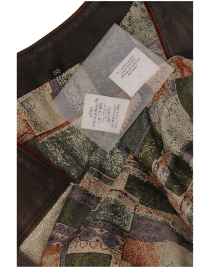 ВИНТАЖНЫЙ женский замшевый жилет с графическим рисунком EU 38, средний, разноцветный, с цветными блоками