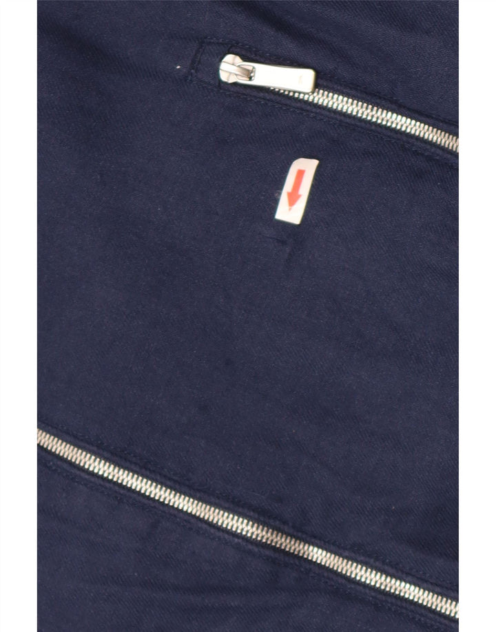 Мужская куртка-бомбер Zara UK 40, большая, темно-синяя, льняная