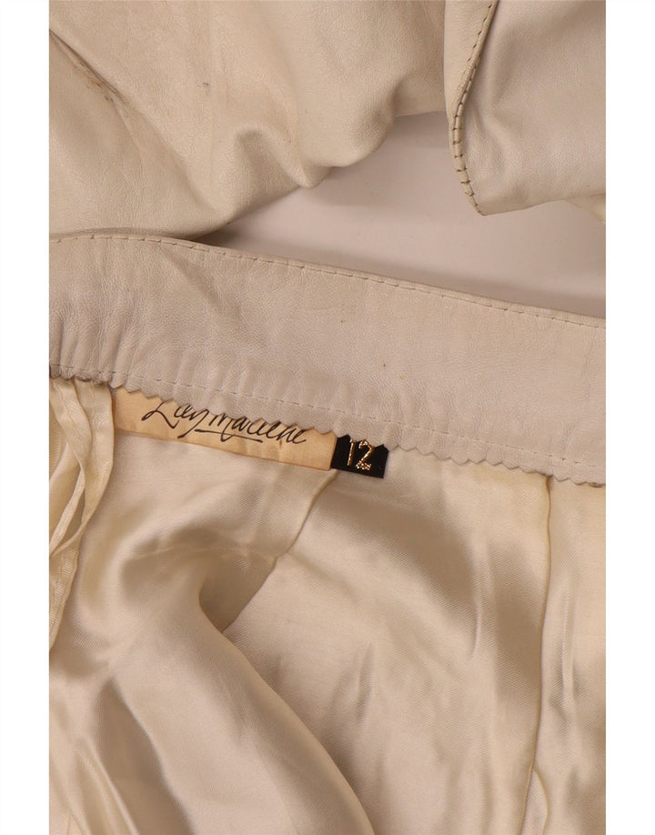 Винтажный женский кожаный комплект из 2 юбок UK 12 Medium W26 Off White