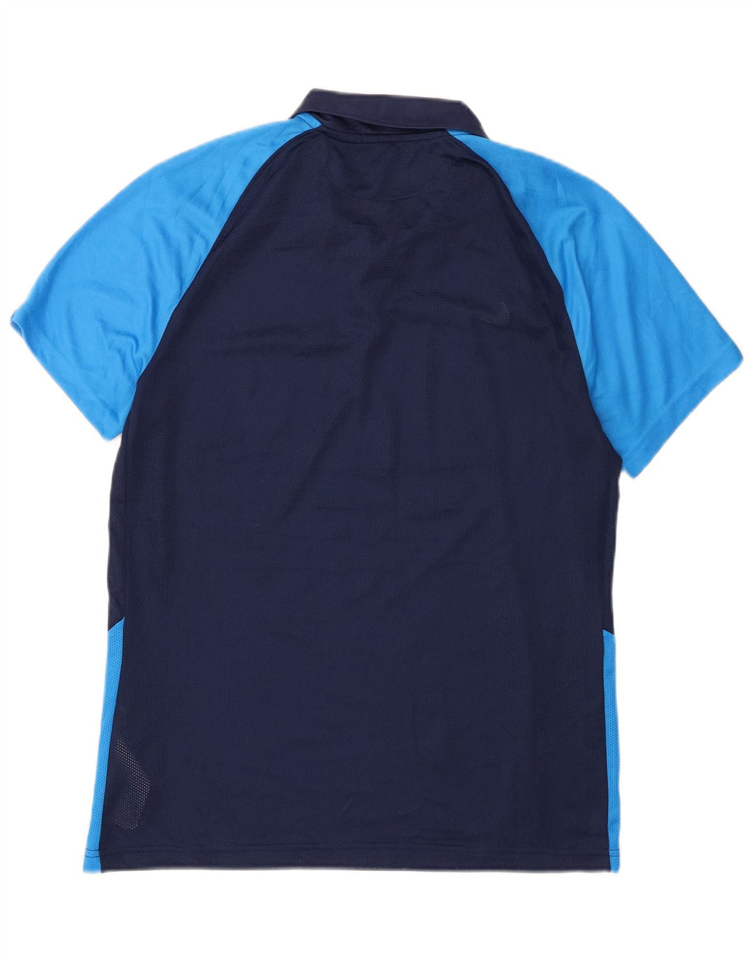 Мужская рубашка-поло Nike Dri Fit среднего размера, темно-синяя, полиэстер с цветными блоками