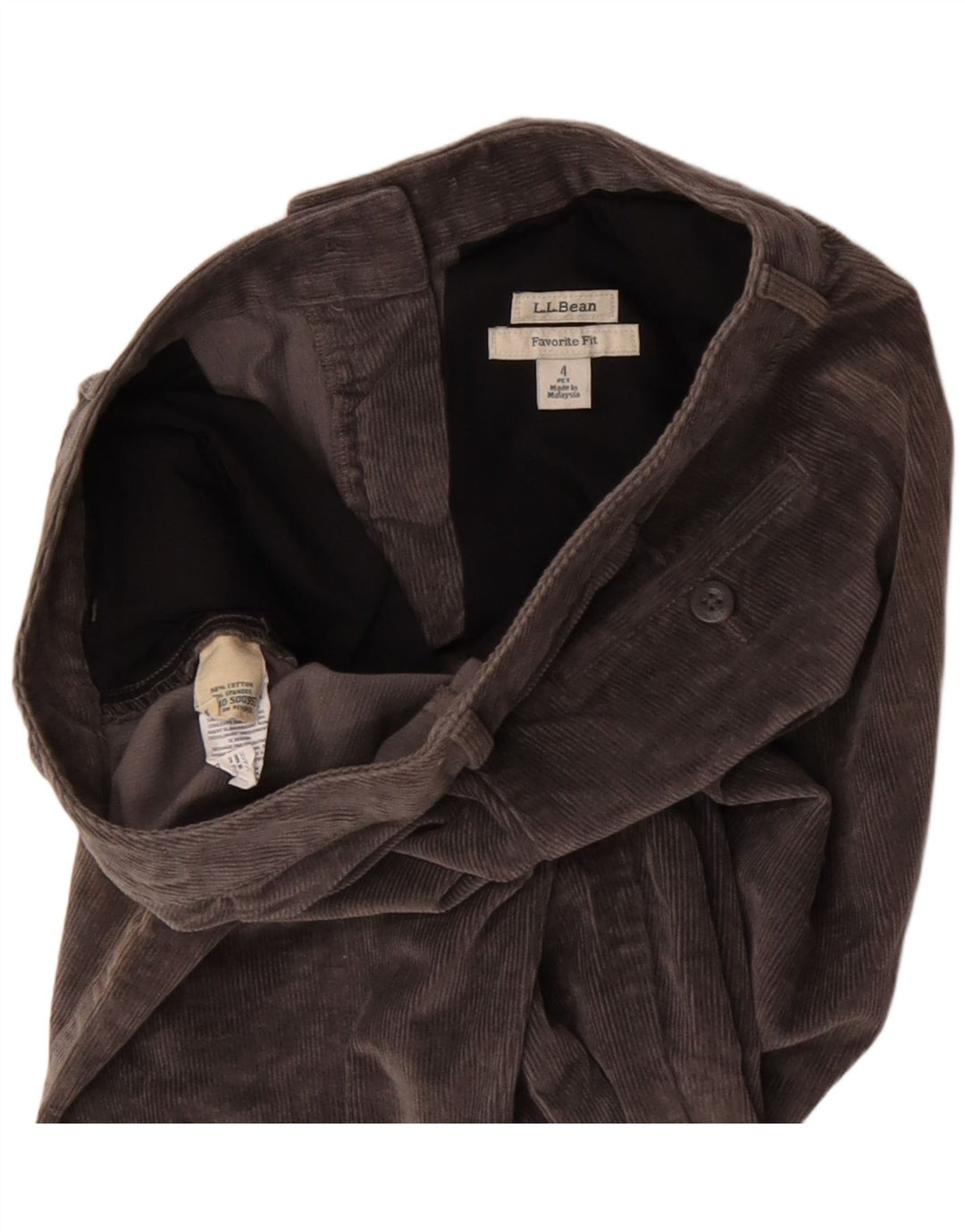 Женские вельветовые брюки L.L.Bean США 4, маленькие W27 L27, серый хлопок