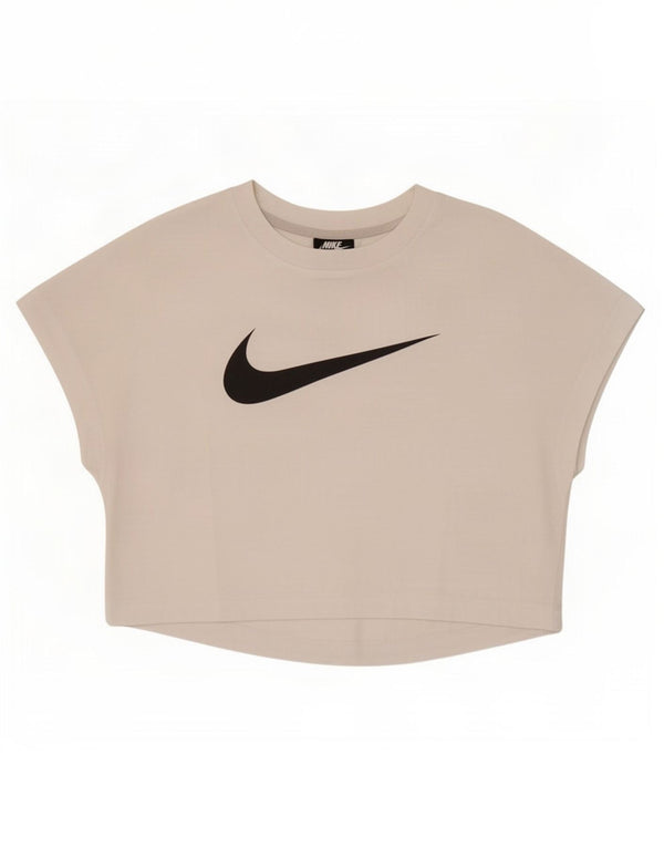 Женская укороченная футболка с рисунком Nike UK 16, большая белая