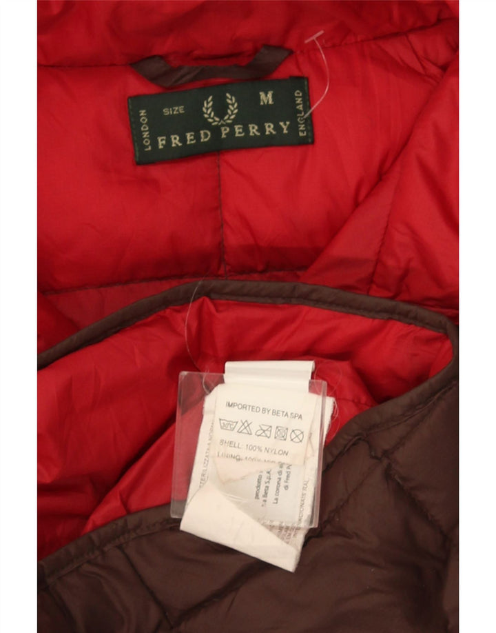 Мужская утепленная куртка Fred Perry с капюшоном UK 38, средний коричневый нейлон