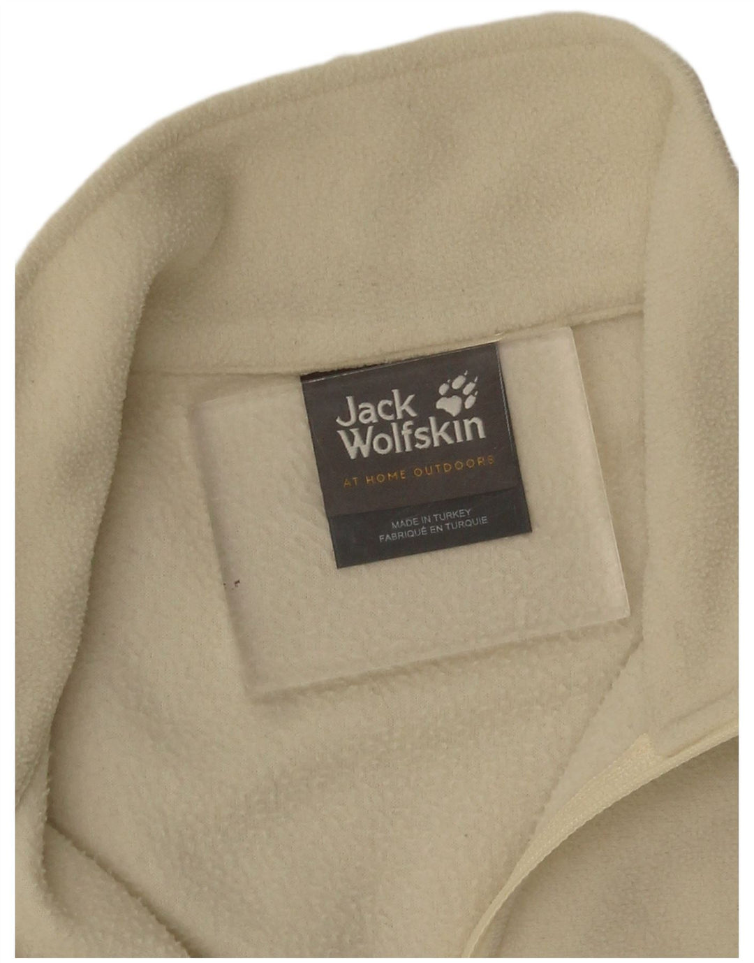 Женский флисовый джемпер с воротником на молнии Jack Wolfskin UK 12, средний бежевый полиэстер