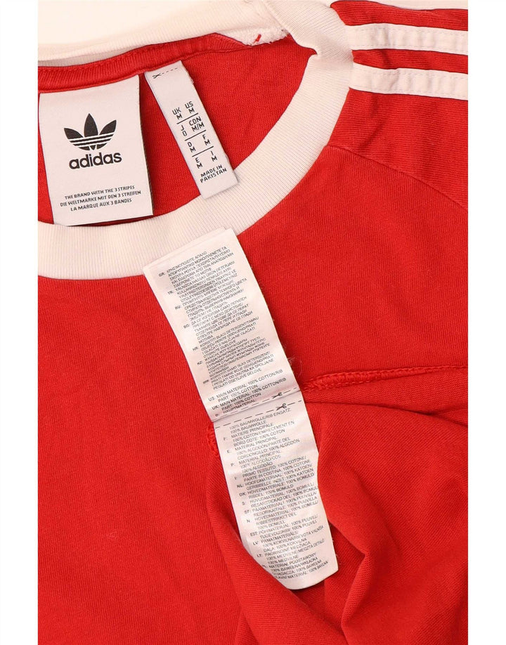 Мужская футболка Adidas Top среднего красного цвета из хлопка