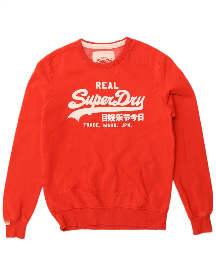 SUPERDRY Мужской свитшот с рисунком, большой красный хлопковый джемпер