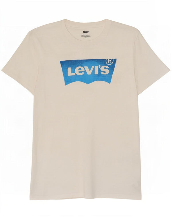 Мужская футболка с рисунком Levi's, большой белый хлопок