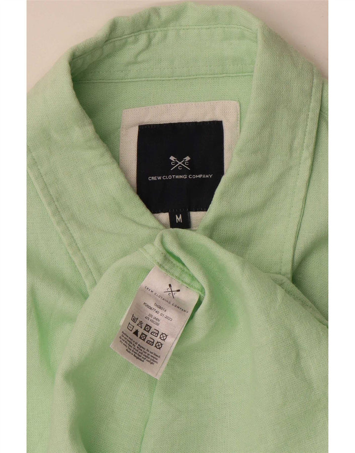 Crew Clothing Мужская рубашка из льна среднего зеленого цвета