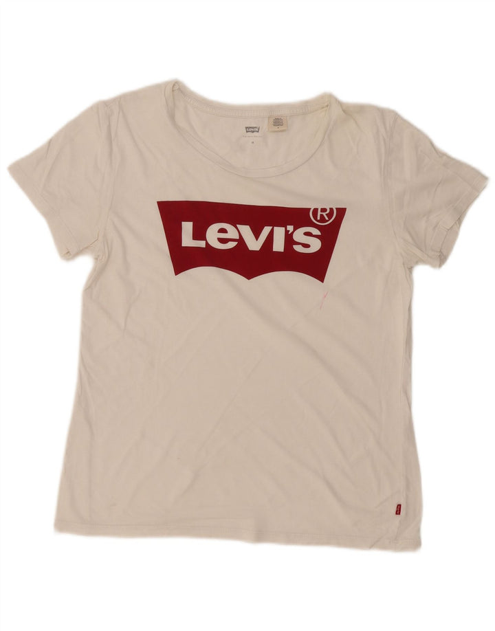 Женская футболка с рисунком LEVI'S Top UK 12 Medium Off White