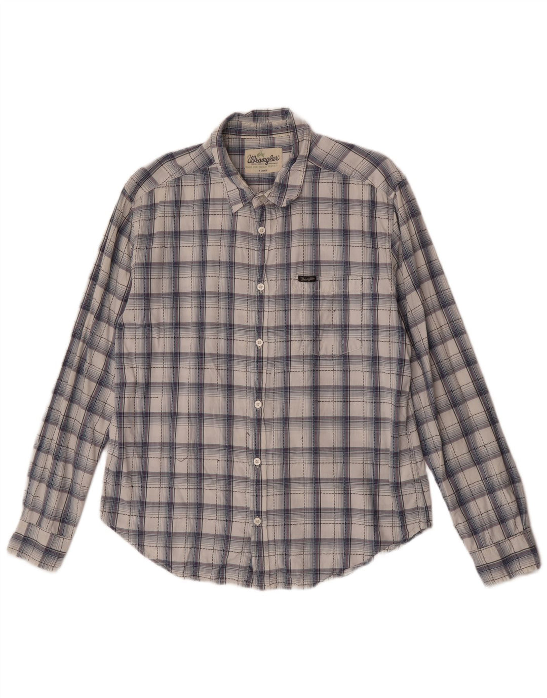 Мужская рубашка Wrangler XL, темно-синяя клетка, хлопок