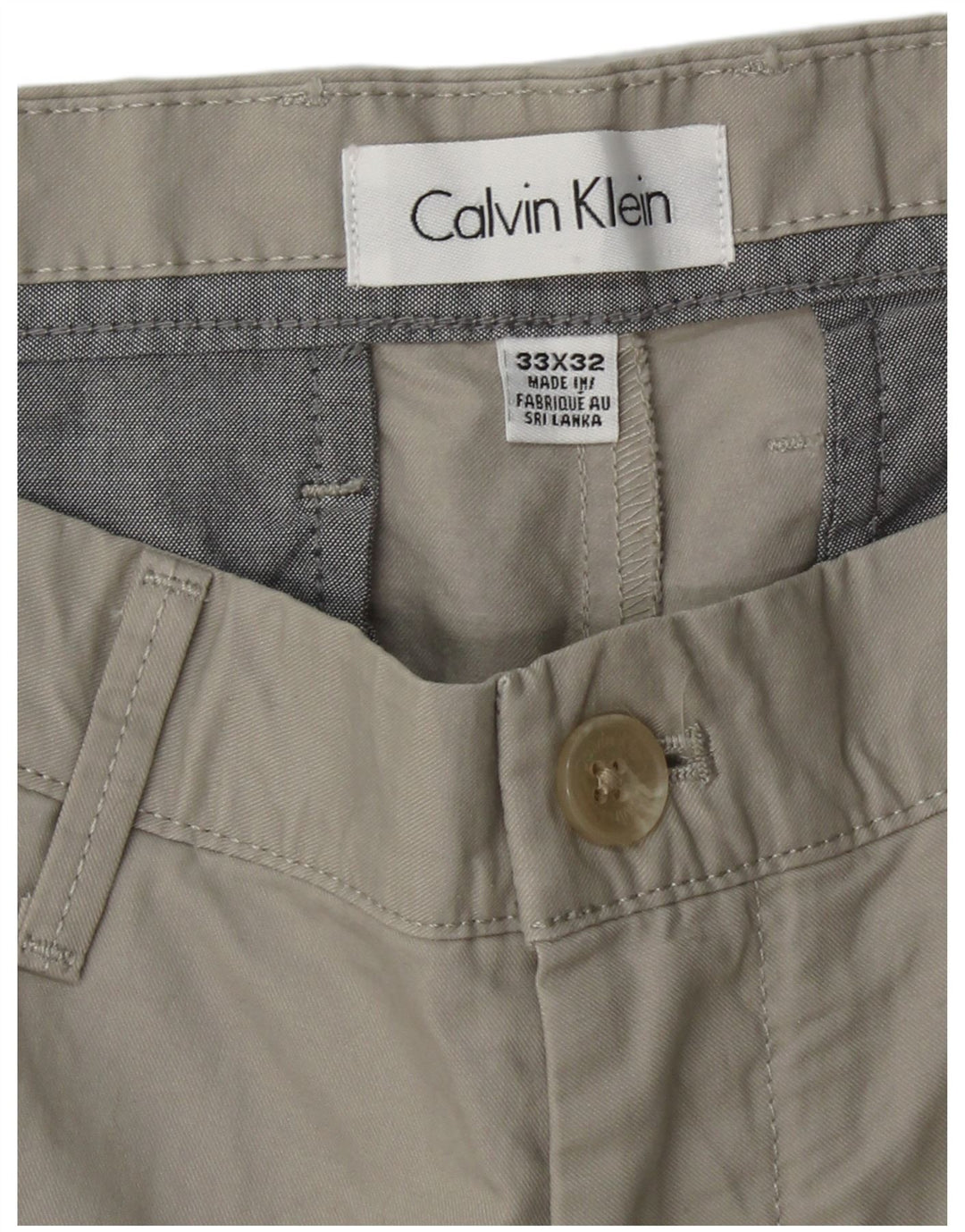 Мужские прямые брюки чинос CALVIN KLEIN W33 L32, серый хлопок