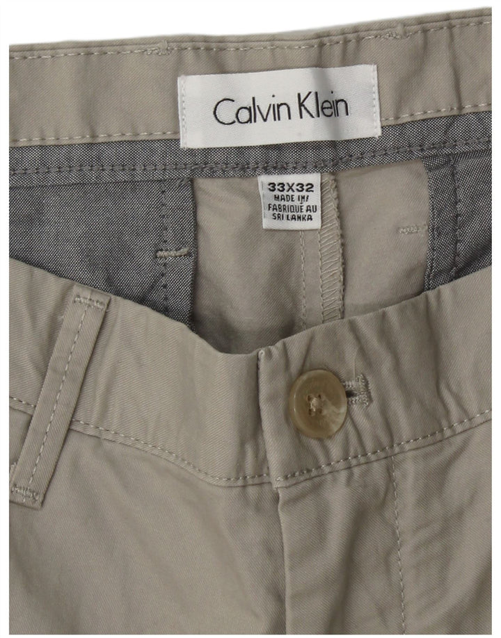 Мужские прямые брюки чинос CALVIN KLEIN W33 L32, серый хлопок