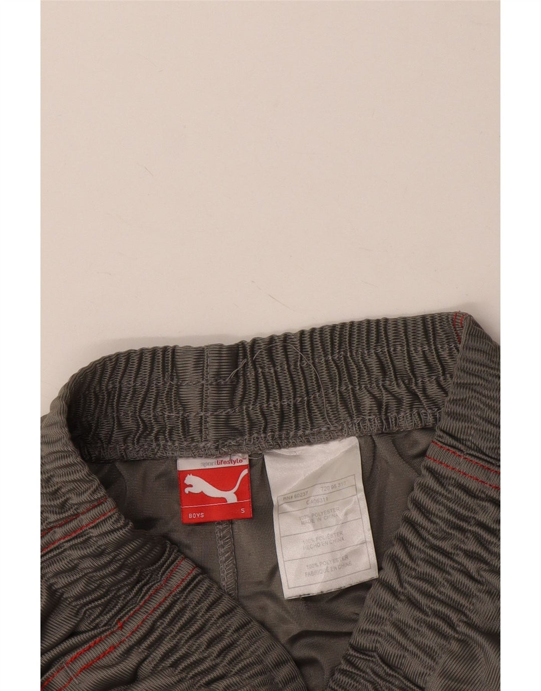 Спортивные шорты PUMA для мальчиков 7–8 лет, маленькие серые, полиэстер с цветными блоками