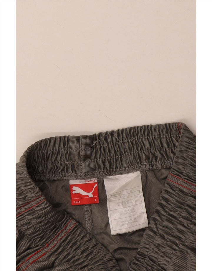 Спортивные шорты PUMA для мальчиков 7–8 лет, маленькие серые, полиэстер с цветными блоками