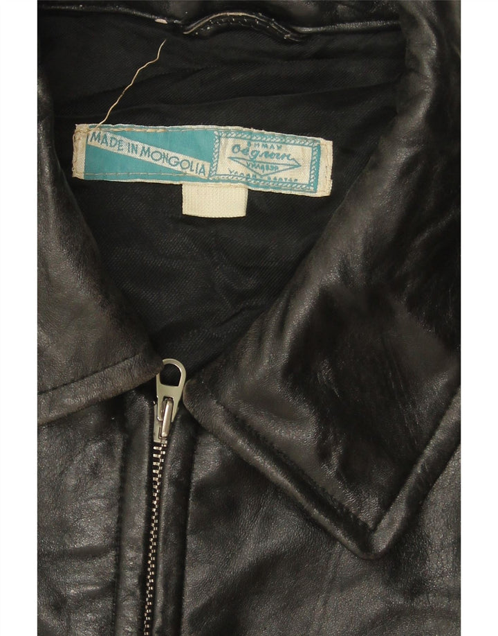 VINTAGE Mens Leather Jacket UK 42 XL Black Vintage Vintage and Second-Hand Vintage from Messina Hembry 